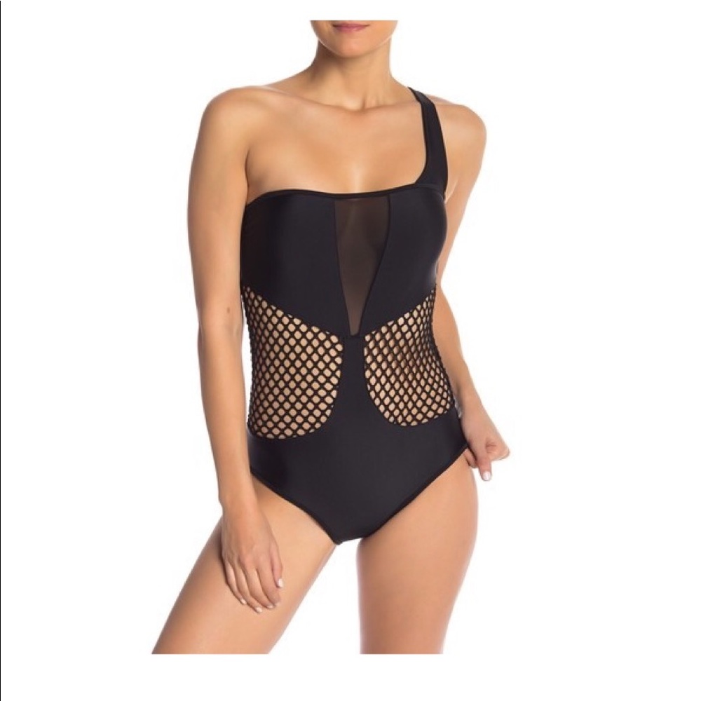 rachel rachel roy shoulder mesh  swimsuit